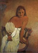 Paul Gauguin The Girl Holding fan painting